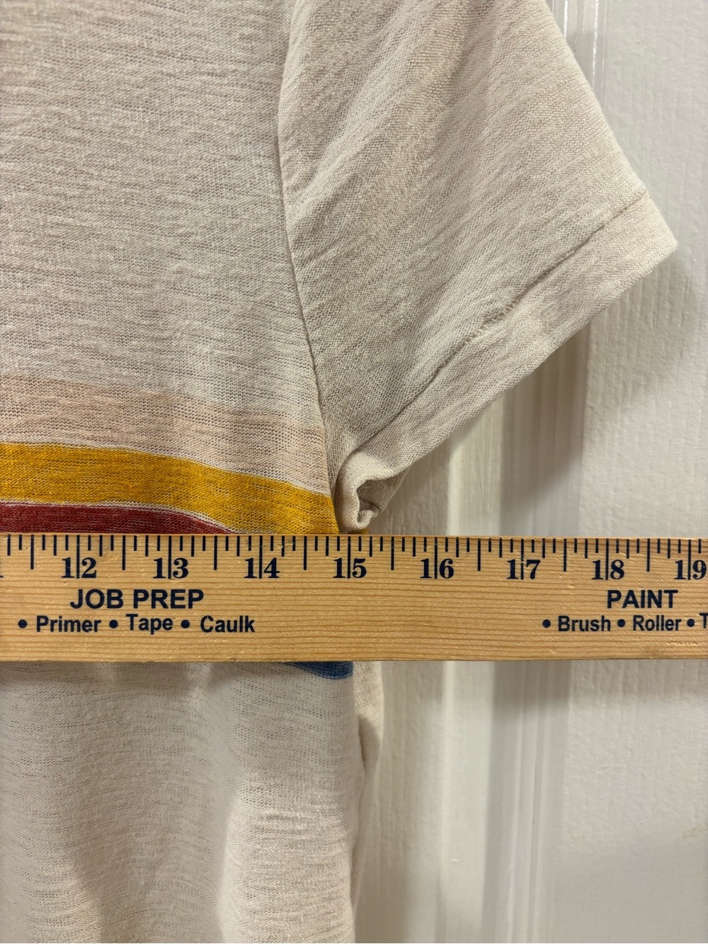 Madewell Retro Rainbow Stripes Cream Short-Sleeve Tee Shirt Sweet Magnolias S - Picture 7 of 9